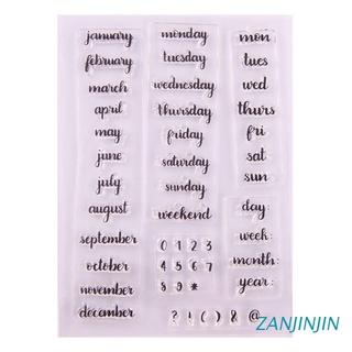 ZANJINJIN English Words Silicone Clear Seal Stamp DIY Scrapbooking Embossing Photo Album Decorative Paper Card Craft