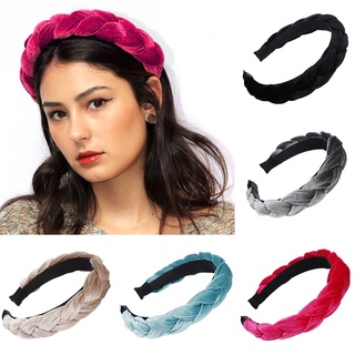 andfindgi fashion mujeres color sólido trenzado forma diadema hair hoop loop diadema headwear