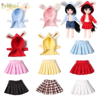 YOLAN 1/11 1/12 Dolls Handmade Hoodies For BJD Dolls Doll Skirt Clothes Sweatshirt Outfits For 12~16cm Dolls Kids Toy Fashion Shorts Pants Accessories Doll Top