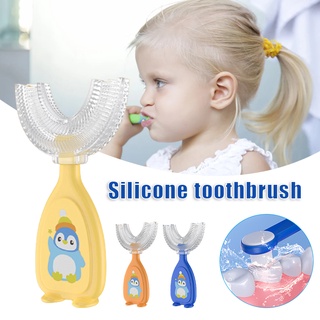 cepillo de dientes en forma de u de silicona suave cepillo de cabeza 360 oral limpieza de dientes para niños pequeños (1)