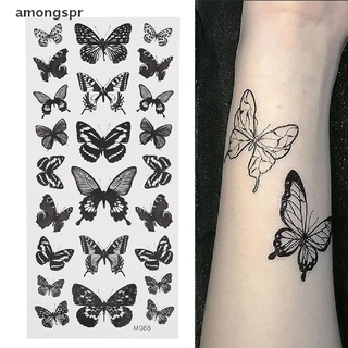 [amongspr] 1 hoja impermeable temporal tatuaje pegatina 3D mariposa falso tatuaje pierna brazo arte
