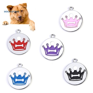 [suministros para mascotas] mascota perro gatito corona hueso id etiqueta nombre anti-perdida collar colgante decoración (1)