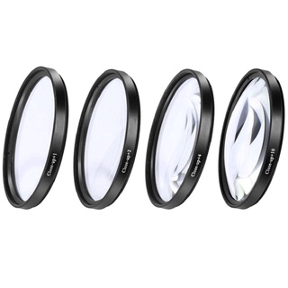 kit de filtros de primer plano de 4 piezas +1 +2 +4 +10 vidrio óptico para cámaras digitales