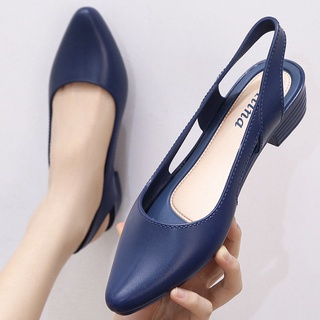 2020 nuevas sandalias de las mujeres de verano de la moda de la red de infrarrojos desgaste grueso tacones puntiagudos Baotou tacón medio antideslizante zapatos (1)