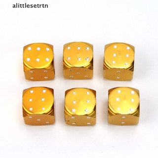 [alittlesetrtn] 6 piezas de dados dorados para bicicleta, coche, camión, neumático, válvula de aire, válvula de aire, juego de tapas [alittlesetrtn] (1)