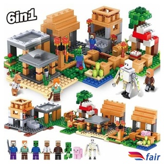 500pzas+figuras Lego MY World Series juguetes educativos The Jungle Tree House figuras de zombies bloques de construcción