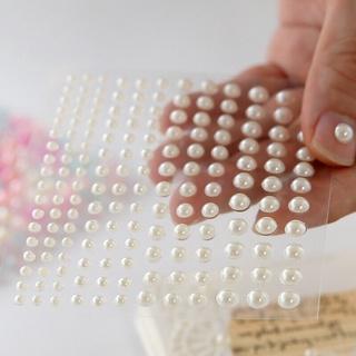 1 hoja de plástico semicircular perla decoración pegatinas (1)