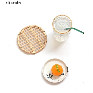 ritsrain posavasos de estilo japonés de ratán antideslizante posavasos tetina tejida mesa de café cl