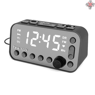 dab & fm radio digital despertador lcd retroiluminación dual puerto usb temporizador de sueño para oficina dormitorio viaje
