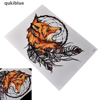 Qukiblue Waterproof Fox Dreamcatcher Temporary Tattoo Large Arm Body Art Tattoos Sticker, CL