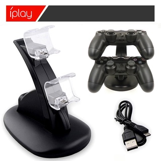 Base de cargador de controlador LED Dual USB PS4 soporte de carga para Sony Playstation 4 PS4/PS4 Pro /PS4 Slim negro blanco (2)