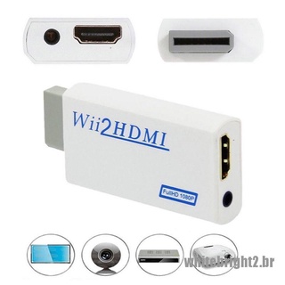 <White> adaptador adaptador de alta definición Wii a HDMI 1080P/720P con conector de 3,5 mm