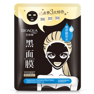 bioaqua máscara facial negra hidratante profunda máscara facial control de aceite esencia coreana cosmética hoja máscara cuidado de la piel