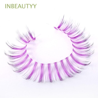 INBEAUTYY Eye Makeup Tool Individual Lashes Eyelash Extension Red White Pink Half Segment New Clusters Ombre Color Eyelash Beam Cluster Eyelashes/Multicolor
