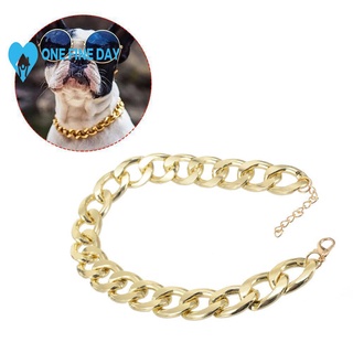 Collares De Cadena De Oro Gruesa Para Mascotas/Perros/Collar De Seguridad Para Longitud Identificada D0E3
