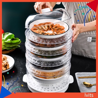 LVIT Household Stackable Insulation Dust Proof Food Container Leftover Lid Dish Cover
