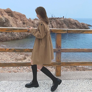 Gabardina de mujer de longitud media2021Primavera y otoño nuevo abrigo Casual francés doble pecho estilo coreano suelto pequeño abrigo wqMI