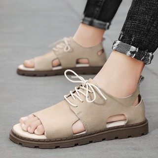 hombres sandalias de cuero de vaca antideslizante diapositivas suela suave sandalia masculino casual zapatos de moda (1)