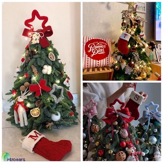 [instock] Calcetines De Navidad Rojo Con Copo De Nieve , Diseño De Árbol , Decoración Regalo 2021 , Año Nuevo 2022/cl