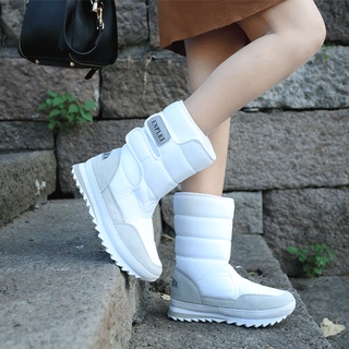 Otoño e Invierno botas de nieve con forro polar para mujer impermeables aislantes zapatos acolchados de algodón grueso botas cortas de mujer zapatos de mujer