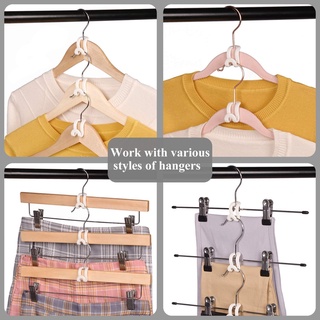 Paquete de 10 perchas de ropa de conexión de ganchos perchas Clip Drop conexión mango para perchas - blanco - ahorro de espacio YKT (4)