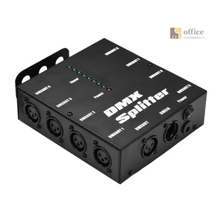 Mus DMX512 amplificador de señal óptica divisor distribuidor 1 entrada directa y salida 8 salidas independientes para controlador de luz etapa consola fiesta DJ Club Disco KTV luz con adaptador de corriente
