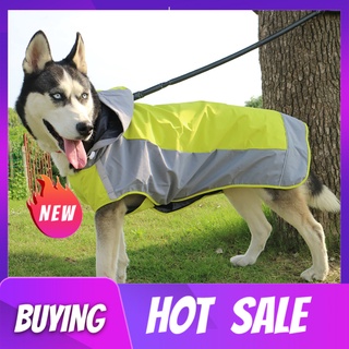shanhaoma Pet Dogs Waterproof Windproof Reflective Hooded Raincoat Poncho Rain Jacket Coat