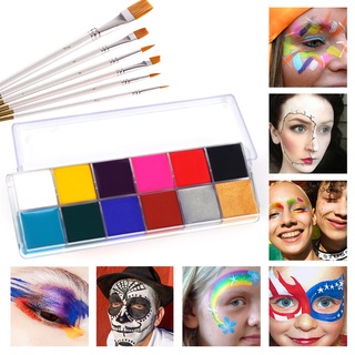 [elea] Set De Paletas De 12 colores De Pintura Facial Para Halloween Arte