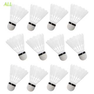 ALL 12Pcs White Badminton Plastic Shuttlecocks Indoor Outdoor Gym Sports Accessories
