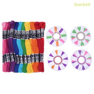 brack 50 colores hilos de bordado con bobinas organizador kit de punto de cruz hilo dental