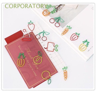 CORPORATORY Silicone Fruit Bookmarks Office Clip Holder Paper Clips Flower School Organizer Kawaii Cartoon Stationery Bookmark Binder