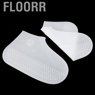 Floorr silicona impermeable zapatos cubierta al aire libre actividad reutilizable antideslizante Protector (blanco) (5)