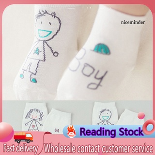 Nice_1 par de calcetines suaves antideslizantes de algodón con estampado de dibujos animados para bebés/niñas