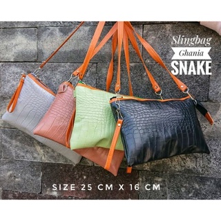 2In1 Ghania snake slingbag - puede ser un embrague-puede ser un slingbag
