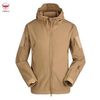 Tmnfj hombres con capucha Outwear abrigo chaquetas camuflaje moda impermeable a prueba de viento deportes senderismo abrigo (5)