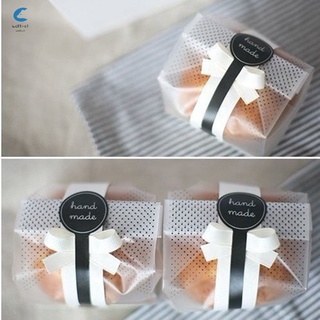 bolsa de galletas compuesta blanco negro punto tostadas bolsa de pan para hornear bolsa de embalaje conveniente y duradera 100pcs (9)