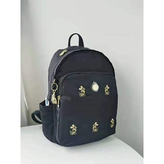 Nwk Kipling Unisex negro Mickey bordado mochila de viaje Casual portátil bolsa