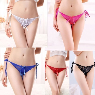 Bow Lace Sexy Temptation Open File Sexy Underwear Ladies Sexy Underwear Thong