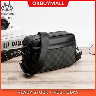 okbuymall - bolso bandolera de cuero para hombre, diseño de negocios, casual