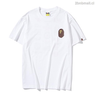 bape parejas camisas de algodón deportes insignia colección impresión manga corta casual camiseta unisex (2)