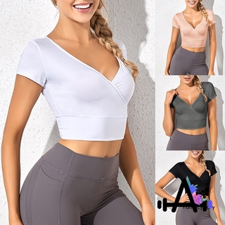 camisas de yoga para mujer/camisa para correr/top deportivo sexy/fitness/top corto/deportivo/ropa de gimnasio/tops/ropa deportiva