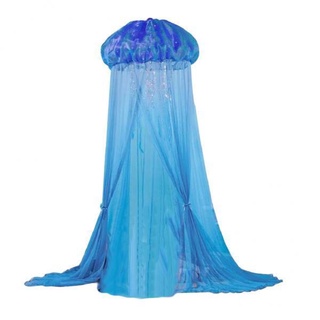[Sharprepublic] 2xKids bebé azul medusas cama dosel mosquitera ropa de cama cúpula tienda de campaña decoración (1)