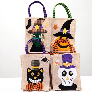 halloween caramelo bolsas de regalo de calabaza brujas gato negro tratar o truco sacos regalo de halloween para niños evento bolsas de fiesta