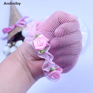 [ady] linda flor niña bun malla para cabello para bebé bun red bun cubierta accesorios ydj (3)