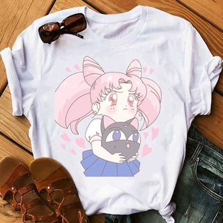 harry styles anime Pequeña Señora Serenidad Camiseta Sailor Moon Gráfico tee tops goth Mujer Ropa harajuku Camisas Impresión De Vaca