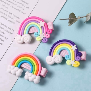 moda lindo color caramelo arco iris clip de pelo niños accesorios regalo (4)