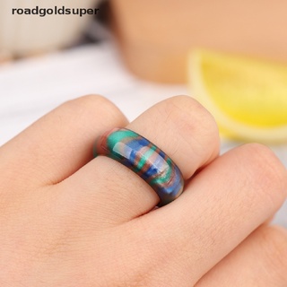 rgj 1 pza anillos de dedo redondos únicos arco iris coloridos resina acrílica geométrica para mujeres super (2)