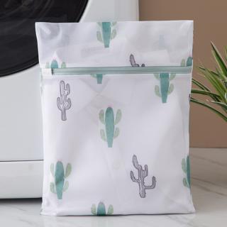 6 tamaños Cactus impreso malla fina bolsa de lavandería sujetador bolsa de lavado para calcetines (8)