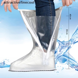 afc impermeable lluvia reutilizable zapatos cubierta antideslizante resistente cremallera botas de lluvia