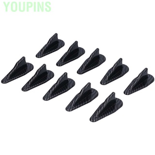 Youpins Spoiler difusor 10PCS aleta de tiburón Kit ala conjunto con fibra de carbono Color Universal para coche accesorio de techo (1)
